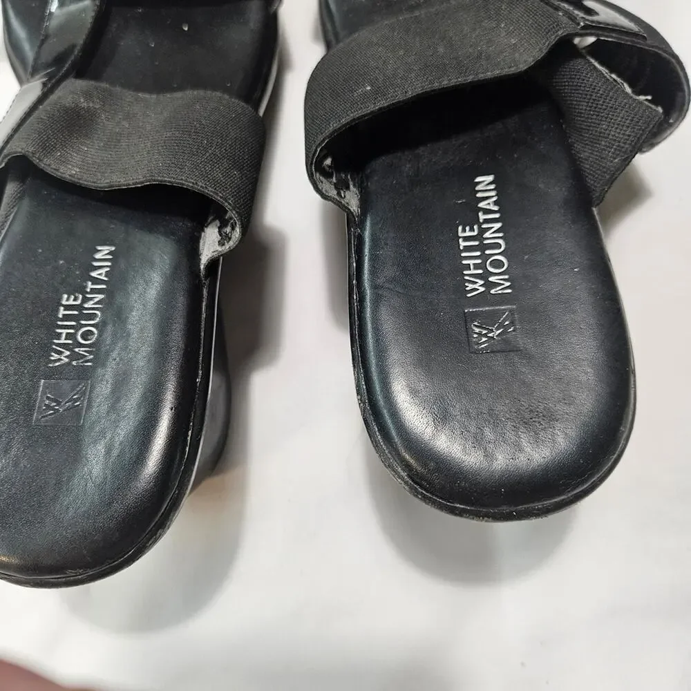 White Mountain Black Strappy Sandals